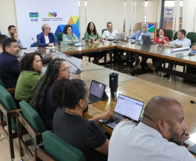 Reunião com administradores da gestão. 13/03/2026. Foto: Beto Monteiro/Ascom GRE